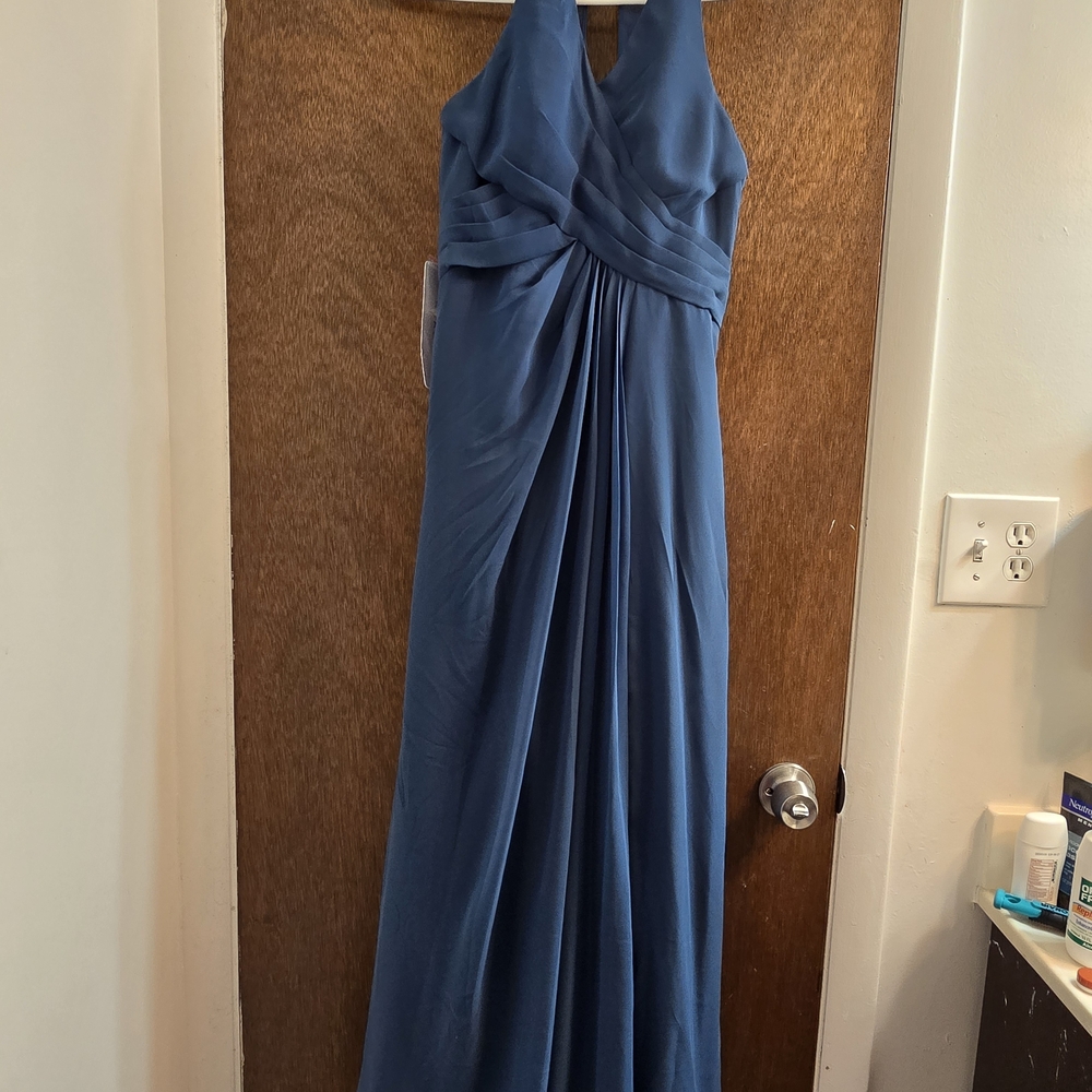 Azazie Elegant Blue Maxi Dress